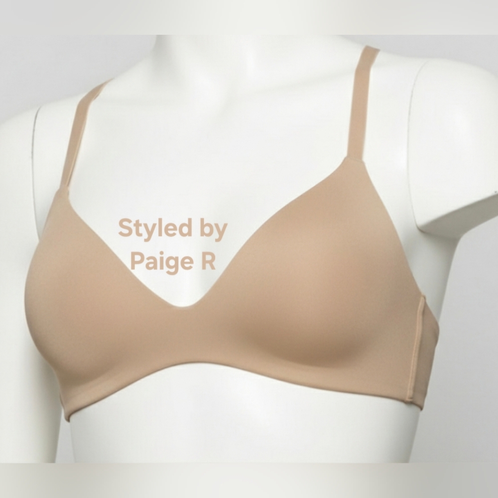 💕NWT SKIMS Wireless Form Lightly lined T-shirt Demi Bra Nude MICA 30D